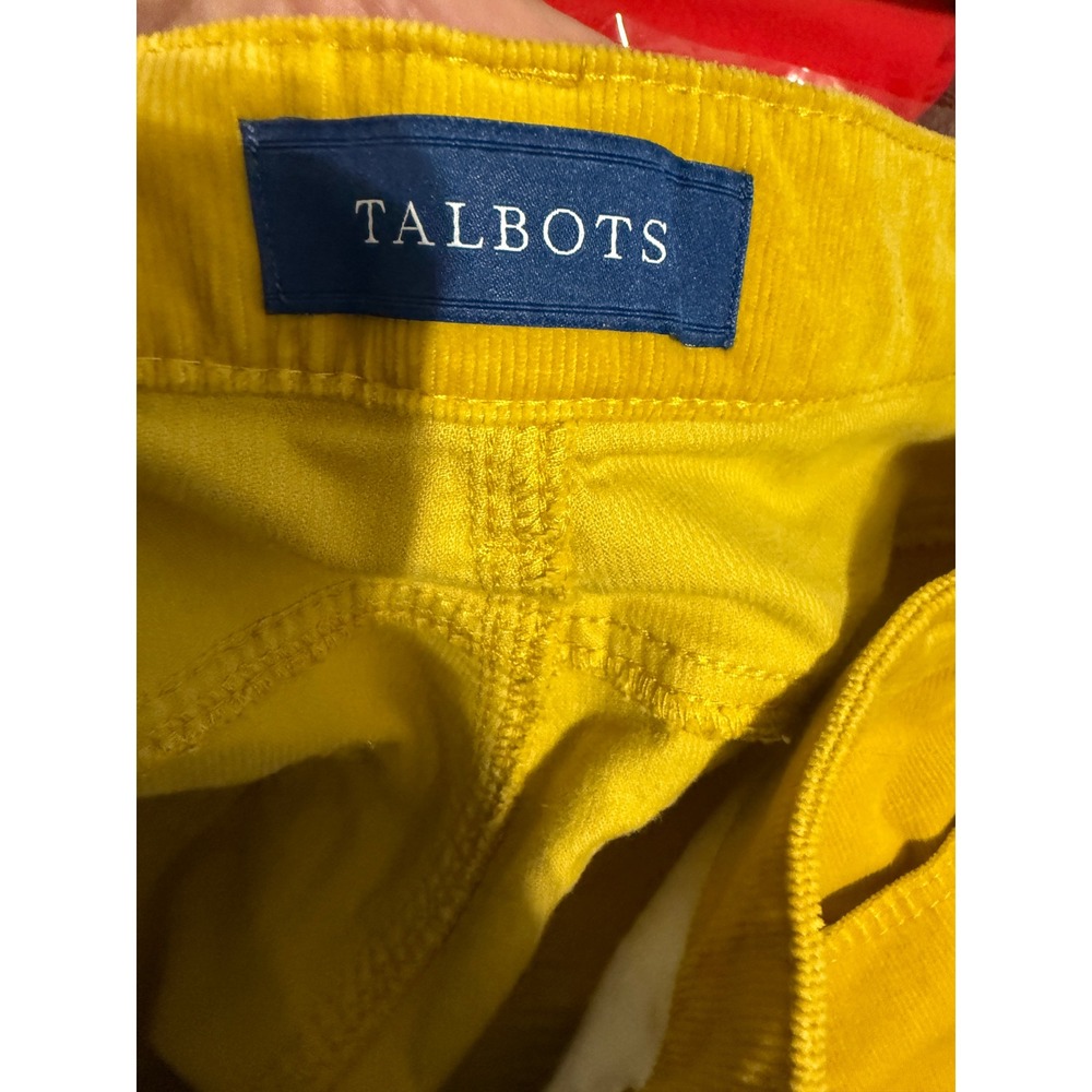 Talbots Corduroy Pants High-Waist Straight-Leg 6P Mustard YellowExcellent - Picture 5 of 6